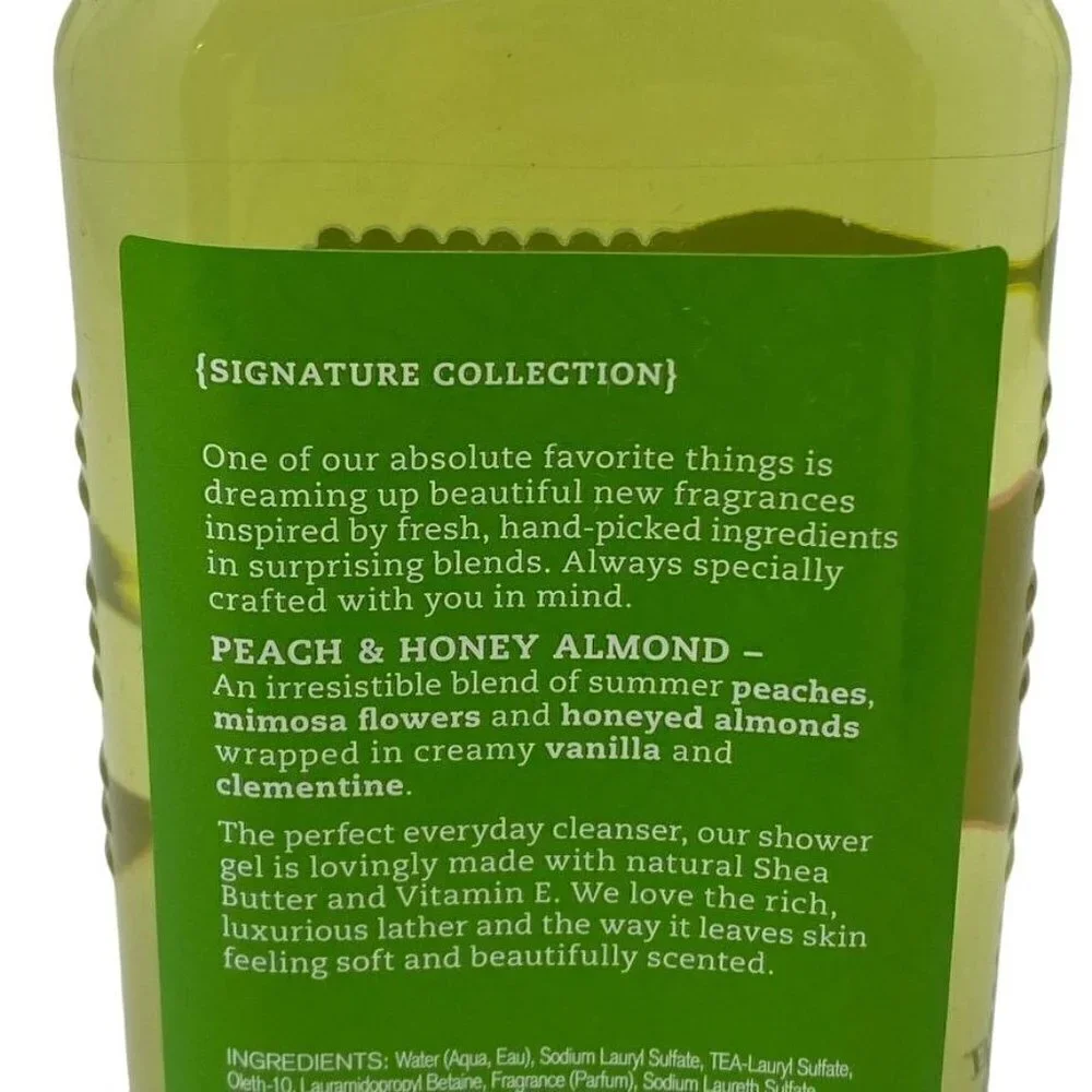 Bath & Body Works Peach & Honey Almond Shea Vitamin E Shower Gel 10 oz